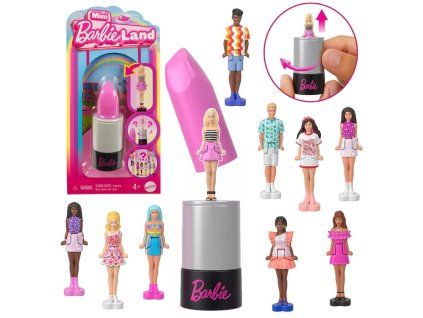 Panenka Mattel Mini Barbie Land překvapení ve rtěnce Barbie nebo Ken