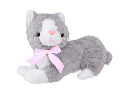 Plyšová kočka Flico koťátko ležící 34 cm šedá