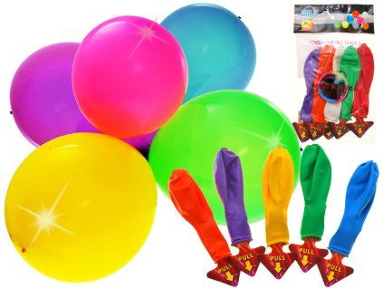 Karnevalová sada balónků svítících LED barevných 5 ks 30 cm