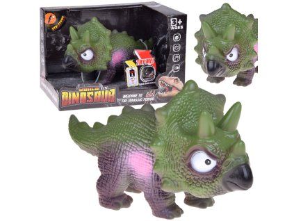 Figurka dinosaurus triceratops interaktivní se zvukem gumová