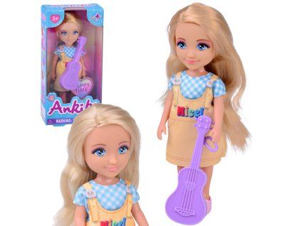 Panenka Ankiki s kytarou muzikální 14 cm