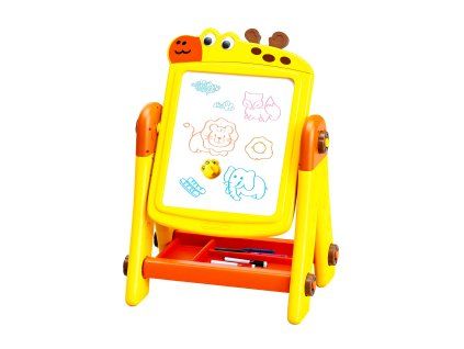 Aga4Kids Dětská tabule na fixy 2v1 Žlutá
