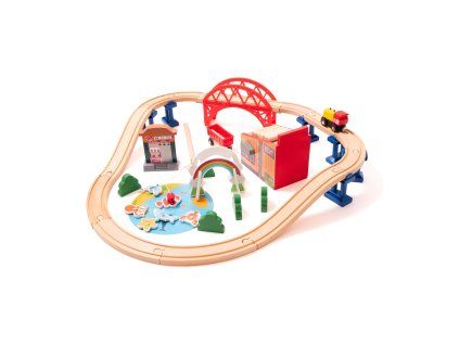 Aga4Kids Dřevěná vláčkodráha 30 dílů DS5646