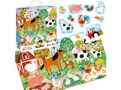 Puzzle CzuCzu Veselé puzzle Venkov Zvířátka 24 dílků