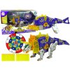 Dětská pistole Dinobots 2v1 Dinosaurus na šipky Fialový Triceratops Terč