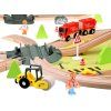 Dřevěná vláčkodráha transportní základna jeřáb