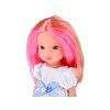 Panenka Lovely Girl 33 cm s růžovým pramínkem v bílých šatech