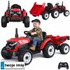 Elektrické autíčko TRAKTOR s přívěsem červené