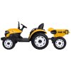 Elektrický traktor s přívěsem žlutý