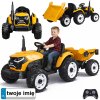 Elektrický traktor s přívěsem žlutý