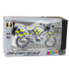 Policejní Motocykl 1:12 Světla Kovový Bílý