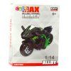 Motocykl K Sestavení DIY 1:14 Kovový Zeleno-Modrý