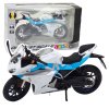 Model Sportovní Motocykl Světla Zvuky 1:12 Bílo Modrý