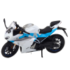Model Sportovní Motocykl Světla Zvuky 1:12 Bílo Modrý