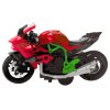 Motocykl k sestavení a šroubování kovový 1:14 zeleno-červený 2