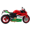 Motocykl Sportovní 1:12 Světla Zvuky Červeno Zelený Kovový 3