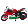 Motocykl Sportovní 1:12 Světla Zvuky Červeno Zelený Kovový