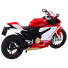 Model motorky Sportovní Motocykl 1:12 Světla Zvuky Kovový Červeno Bílý 3