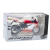 Model motorky Sportovní Motocykl 1:12 Světla Zvuky Kovový Červeno Bílý 4