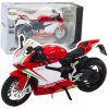 Model motorky Sportovní Motocykl 1:12 Světla Zvuky Kovový Červeno Bílý