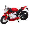 Model motorky Sportovní Motocykl 1:12 Světla Zvuky Kovový Červeno Bílý