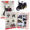 Motocykl Ke Skládání Šroubování DIY Kov 1:14 Černý Zlaté Prvky
