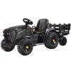 Elektrický traktor pro děti + přívěs Černý