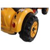 Elektrický traktor na baterii s bagrovou lžící Oranžový