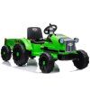 Elektrický akumulátorový traktor CH9959 s přívěsem zelený