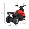 Elektrická motorka Fast Tourist se zvukem a světly Červená s eko kůží