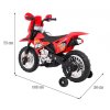Elektrický motocykl Dětský Cross Červený + Pomocná kolečka + Zvuky LED 2