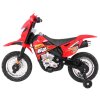 Elektrický motocykl Dětský Cross Červený + Pomocná kolečka + Zvuky LED 3
