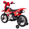 Elektrický motocykl Dětský Cross Červený + Pomocná kolečka + Zvuky LED
