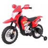 Elektrický motocykl Dětský Cross Červený + Pomocná kolečka + Zvuky LED