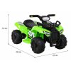 Dětská elektrická čtyřkolka Quad Storm Motor 25 W MP3 USB Zelená