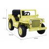 Elektrické autíčko Vojenské retro Pohon 4x4 Béžové