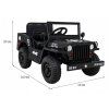 Elektrické autíčko Vojenské Retro černé + Pohon 4x4 2