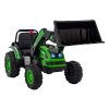 Elektrický akumulátorový zelený traktor bagr pro děti pohyblivé rameno lžíce dálkové ovládání 5