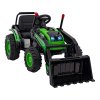 Elektrický akumulátorový zelený traktor bagr pro děti pohyblivé rameno lžíce dálkové ovládání 6