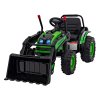 Elektrický akumulátorový zelený traktor bagr pro děti pohyblivé rameno lžíce dálkové ovládání 7