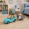 Turistický set Modré terénní auto se zvuky + Karavan
