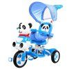 Dětská tříkolka Panda se zvuky + se stříškou modrá