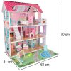 Domek dla lalek drewniany Lulilo Gardeno z ogrodkiem mebelki 70cm rozowy LED 176198