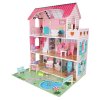 Domek dla lalek drewniany Lulilo Gardeno z ogrodkiem mebelki 70cm rozowy LED 176184