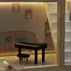Domeček pro panenky dřevěný růžový s nábytkem 78 cm LED 14