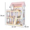 Domeček pro panenky dřevěný růžový s nábytkem 78 cm LED 17