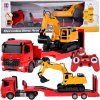 RC souprava Mercedes Nákladní auto + Návěs Bagr v měřítku 1:26