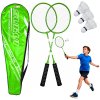 Badmintonový set 3 míčky obal zelený