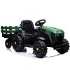 Elektrický traktor BDM0925 akumulátorový s přívěsem Zelený vojenský