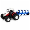 RC Traktor s víceradličným pluhem 1:24 Červený